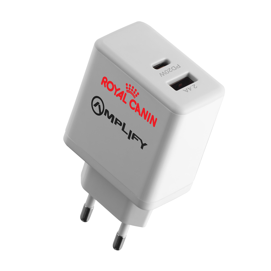 Amplify P.D. 20W Plus USB 12W Dual Wall Charger